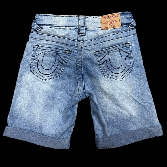 Kids True Religion adjustable Blue Denim Stretchy Shorts - Picture 1 of 5